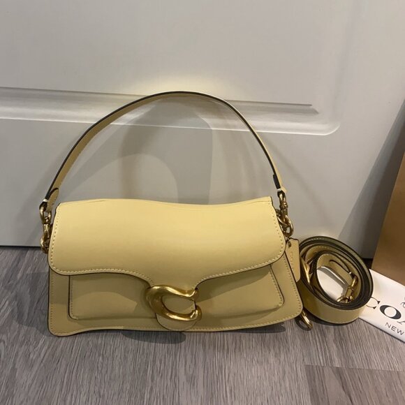 Coach Handbags - COACH Cream Yellow Shoulder Bag